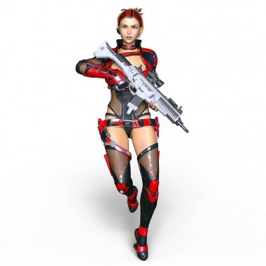 bir kadın savaşçı 3d cg render