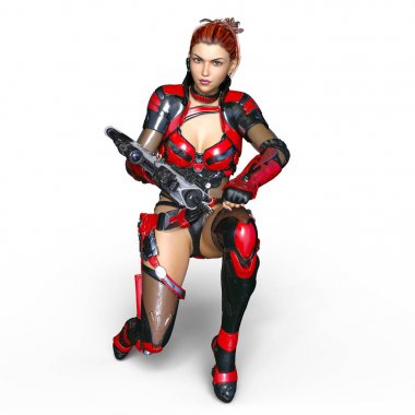 bir kadın savaşçı 3d cg render