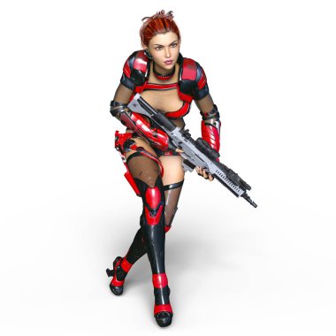 bir kadın savaşçı 3d cg render