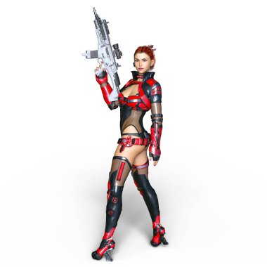 bir kadın savaşçı 3d cg render