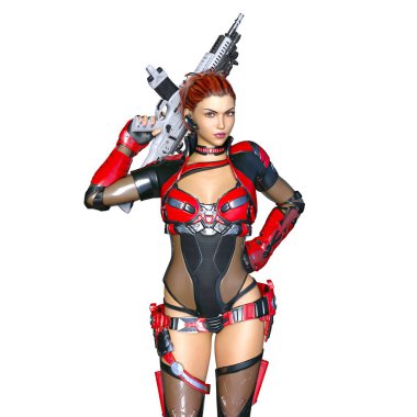 bir kadın savaşçı 3d cg render