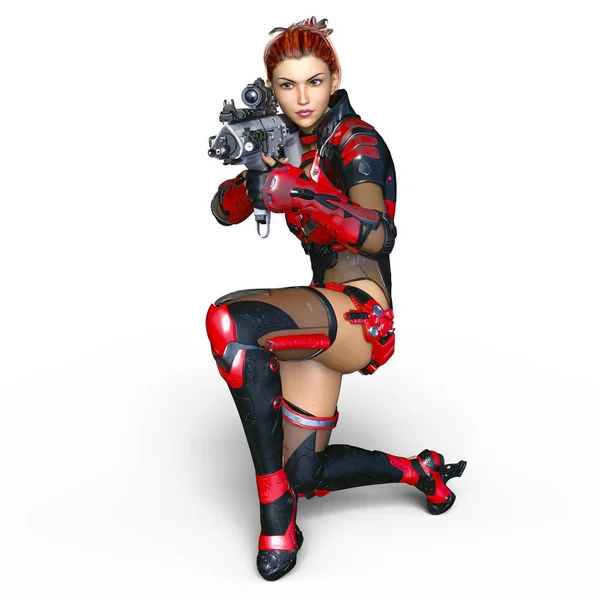 3D CG rendering of a female warrior — Stock Photo, Image