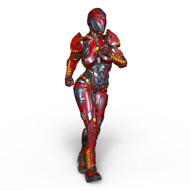 3d cg işleme bir kadın robot