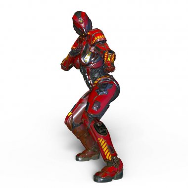 3d cg işleme bir kadın robot