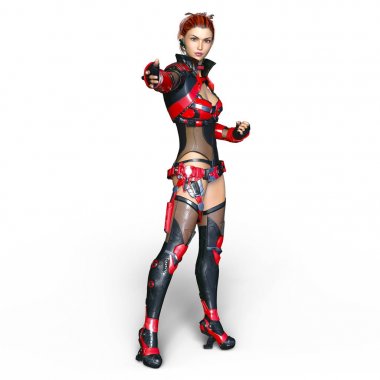 bir kadın savaşçı 3d cg render