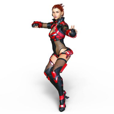 bir kadın savaşçı 3d cg render