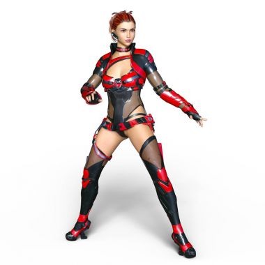 bir kadın savaşçı 3d cg render