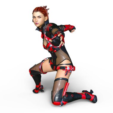 bir kadın savaşçı 3d cg render