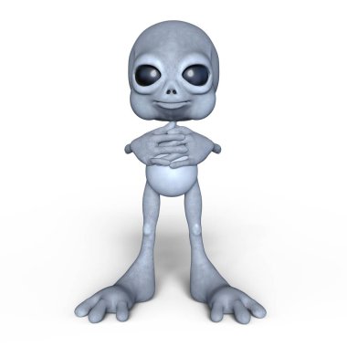 bir bebek uzaylı 3d cg render