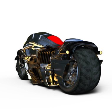 bir motosiklet 3d cg render