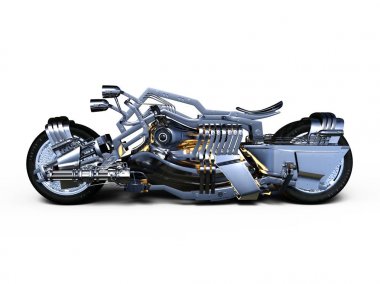 bir motosiklet 3d cg render