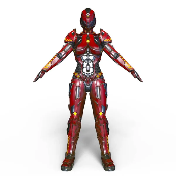 3d cg işleme bir kadın robot