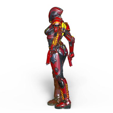 3d cg işleme bir kadın robot