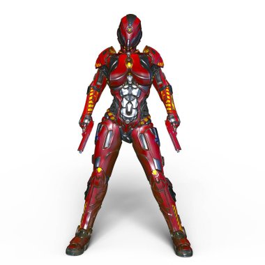 3d cg işleme bir kadın robot