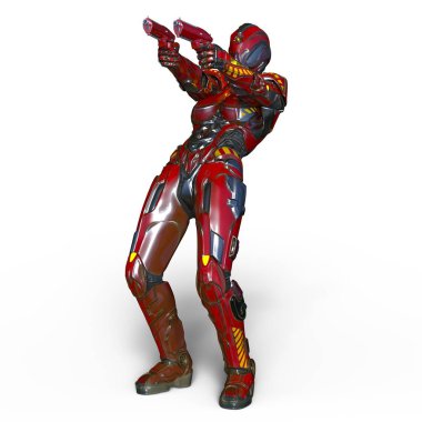 3d cg işleme bir kadın robot