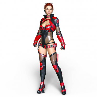 bir kadın savaşçı 3d cg render