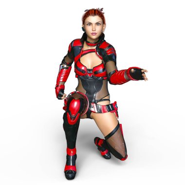 bir kadın savaşçı 3d cg render