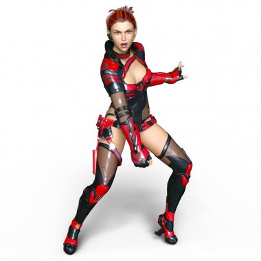 bir kadın savaşçı 3d cg render