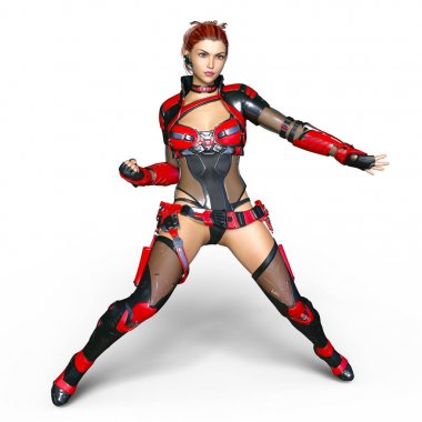 bir kadın savaşçı 3d cg render
