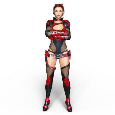 bir kadın savaşçı 3d cg render