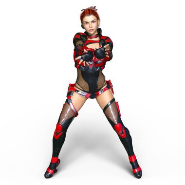 bir kadın savaşçı 3d cg render