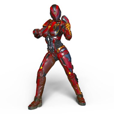 3d cg işleme bir kadın robot