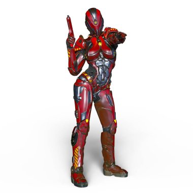 3d cg işleme bir kadın robot