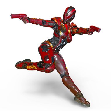 3d cg işleme bir kadın robot