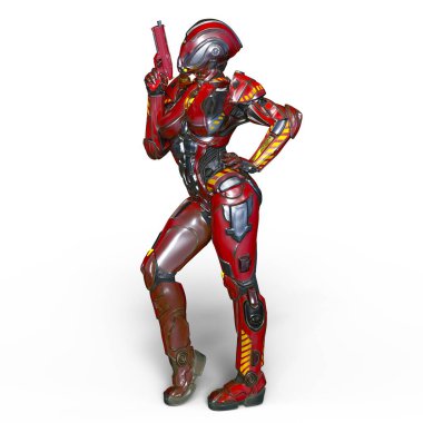 3d cg işleme bir kadın robot