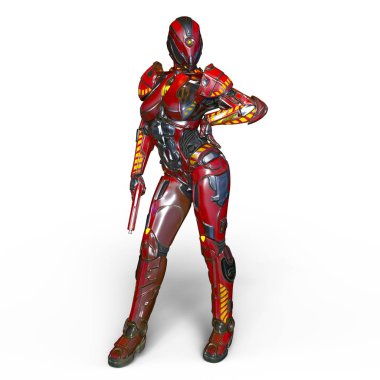 3d cg işleme bir kadın robot