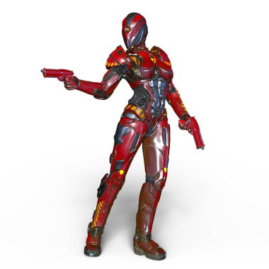 3d cg işleme bir kadın robot