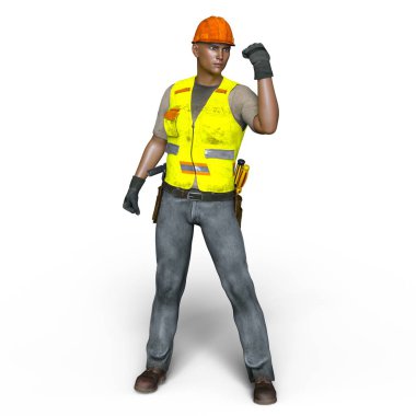 bir işçinin 3d cg işleme