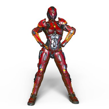 3d cg işleme bir kadın robot