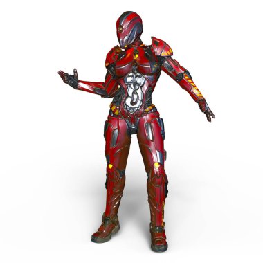 3d cg işleme bir kadın robot