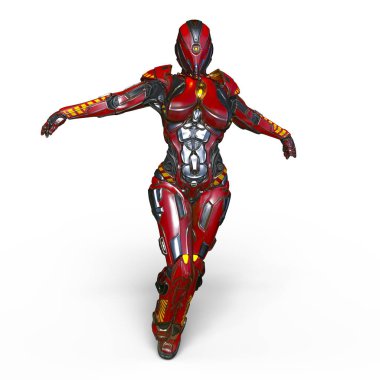 3d cg işleme bir kadın robot