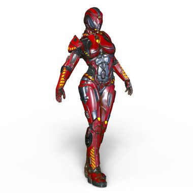 3d cg işleme bir kadın robot