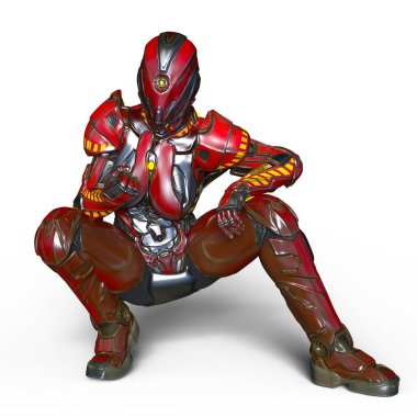 3d cg işleme bir kadın robot