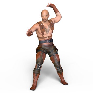 bir savaşçının 3d cg işleme