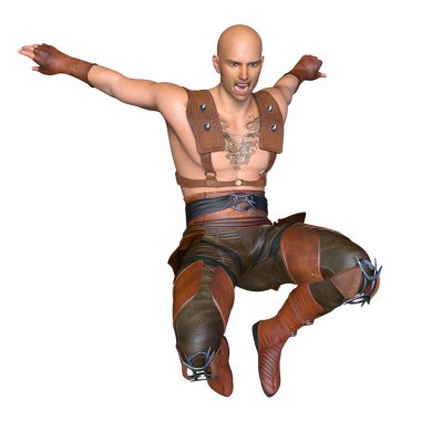 bir savaşçının 3d cg işleme