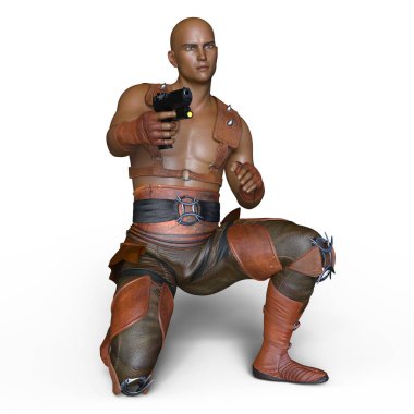 bir savaşçının 3d cg işleme