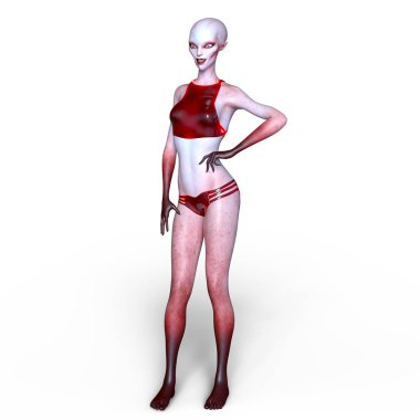 bir kadın yabancı 3d cg işleme