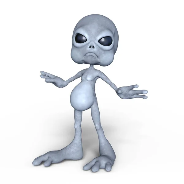 3D CG rendering of a baby alien — Stock Photo, Image