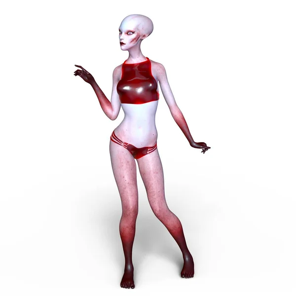 3D-cg rendering van een vrouwelijke vreemdeling — Stockfoto