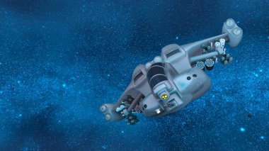 bir uzay gemisi 3d cg render
