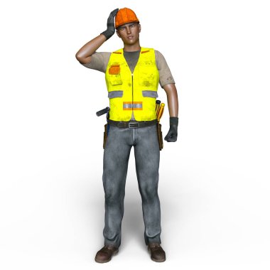 bir işçinin 3d cg işleme