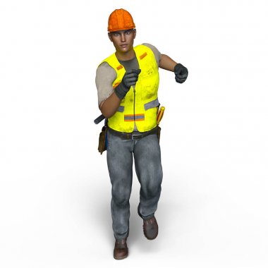 bir işçinin 3d cg işleme