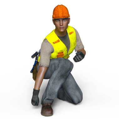 bir işçinin 3d cg işleme