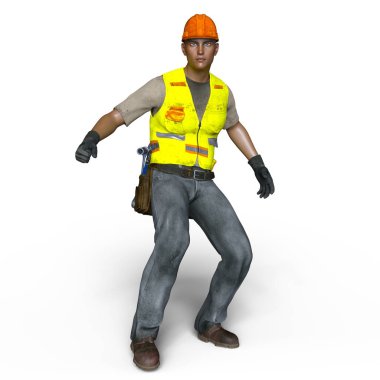 bir işçinin 3d cg işleme