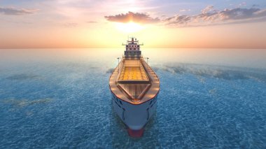 3d cg render balıkçı teknesi