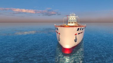 3d cg render balıkçı teknesi